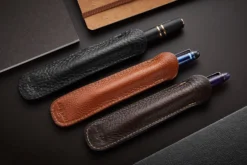 Aston Leather Single Slip Pen Pouch - Black -Office Supplies Shop Aston Leather SinglePenPouch Black DarkBrown Tan Group 2