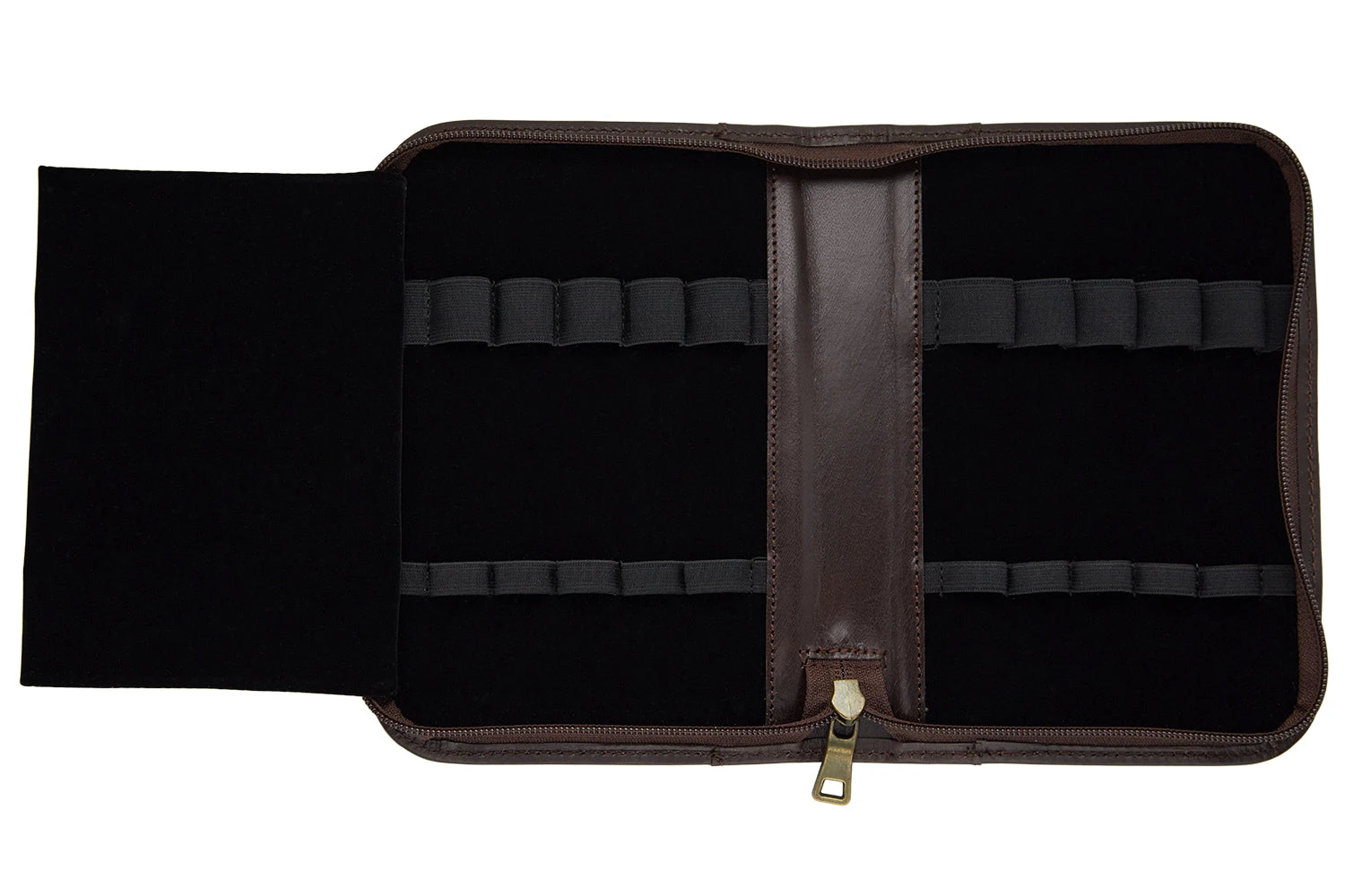 Aston Leather 10 Slot Pen Case - Dark Brown 3 Aston Leather 10 Slot Pen Case - Dark Brown - Image 3