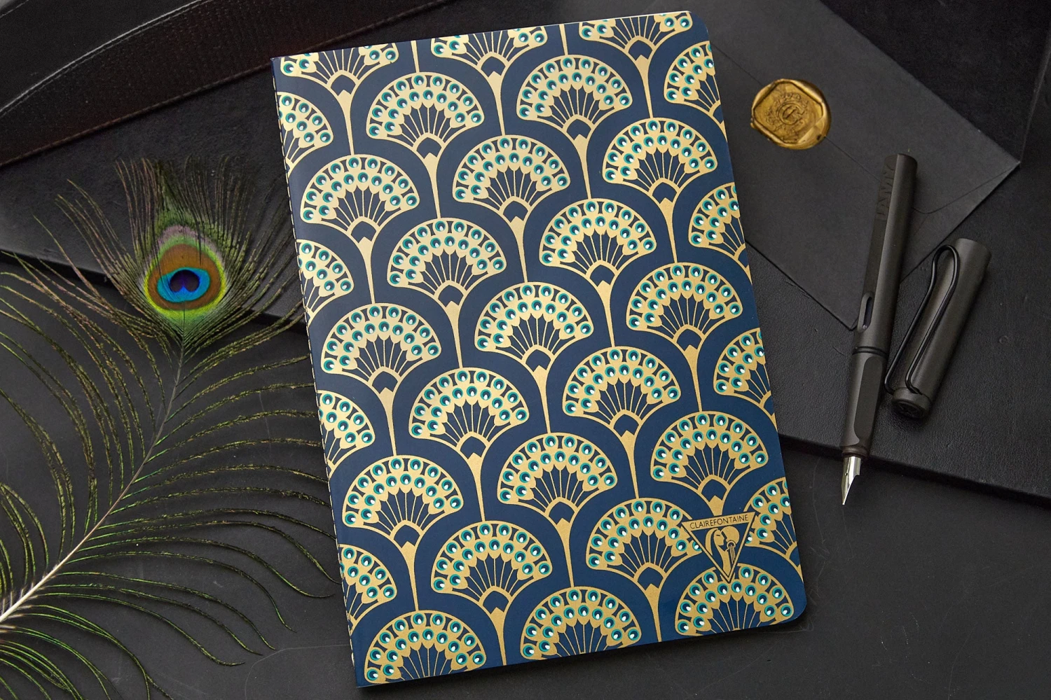 Clairefontaine Neo Deco A5 Notebook - Peacock, Lined 2 Clairefontaine Neo Deco A5 Notebook - Peacock, Lined - Image 2