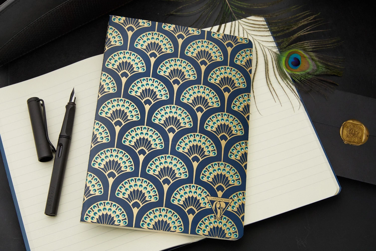 Clairefontaine Neo Deco A5 Notebook - Peacock, Lined 3 Clairefontaine Neo Deco A5 Notebook - Peacock, Lined - Image 3