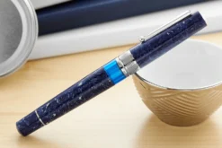 Delta Lapis Blue Celluloid Fountain Pen - Palladium (Limited Edition) -Office Supplies Shop Delta Lapis Blue Celluloid Palladium 1