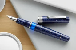 Delta Lapis Blue Celluloid Fountain Pen - Palladium (Limited Edition) -Office Supplies Shop Delta Lapis Blue Celluloid Palladium 3