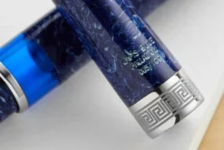 Delta Lapis Blue Celluloid Fountain Pen - Palladium (Limited Edition) -Office Supplies Shop Delta Lapis Blue Celluloid Palladium 6