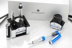 Diplomat Nexus Demo Fountain Pen - Black/Silver -Office Supplies Shop Diplomat Nexus Demo Black Chrome Blue Chrome group 1