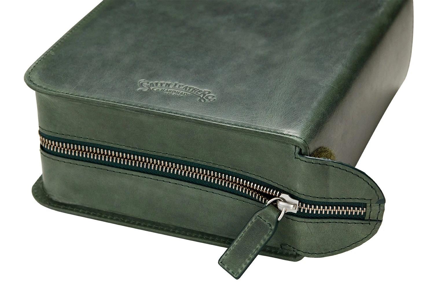 Galen Leather Zippered 40 Slot Pen Case - Crazy Horse Forest Green 5 Galen Leather Zippered 40 Slot Pen Case - Crazy Horse Forest Green - Image 5