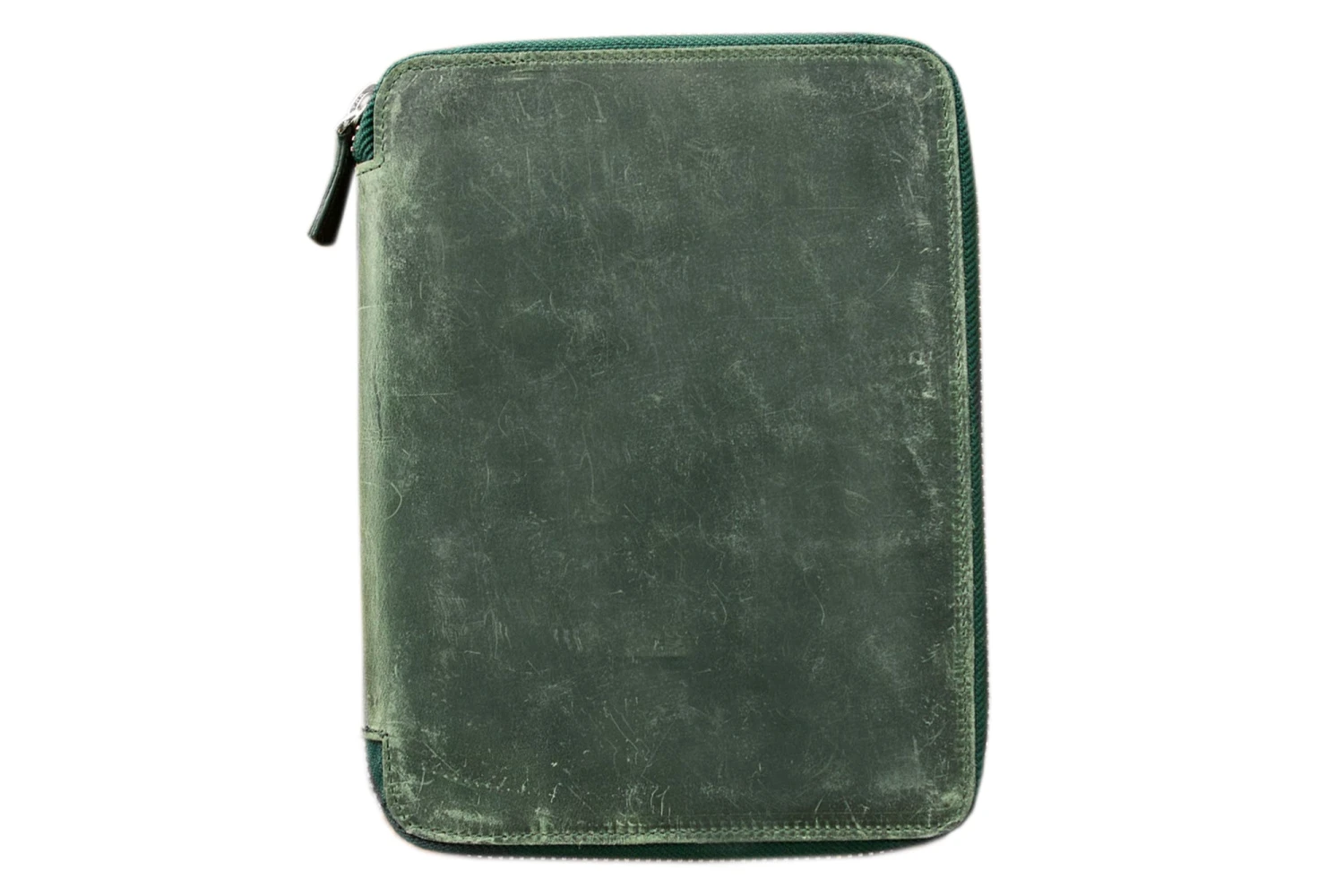 Galen Leather Zippered A5 Notebook Folio - Crazy Horse Forest Green 1 Galen Leather Zippered A5 Notebook Folio - Crazy Horse Forest Green