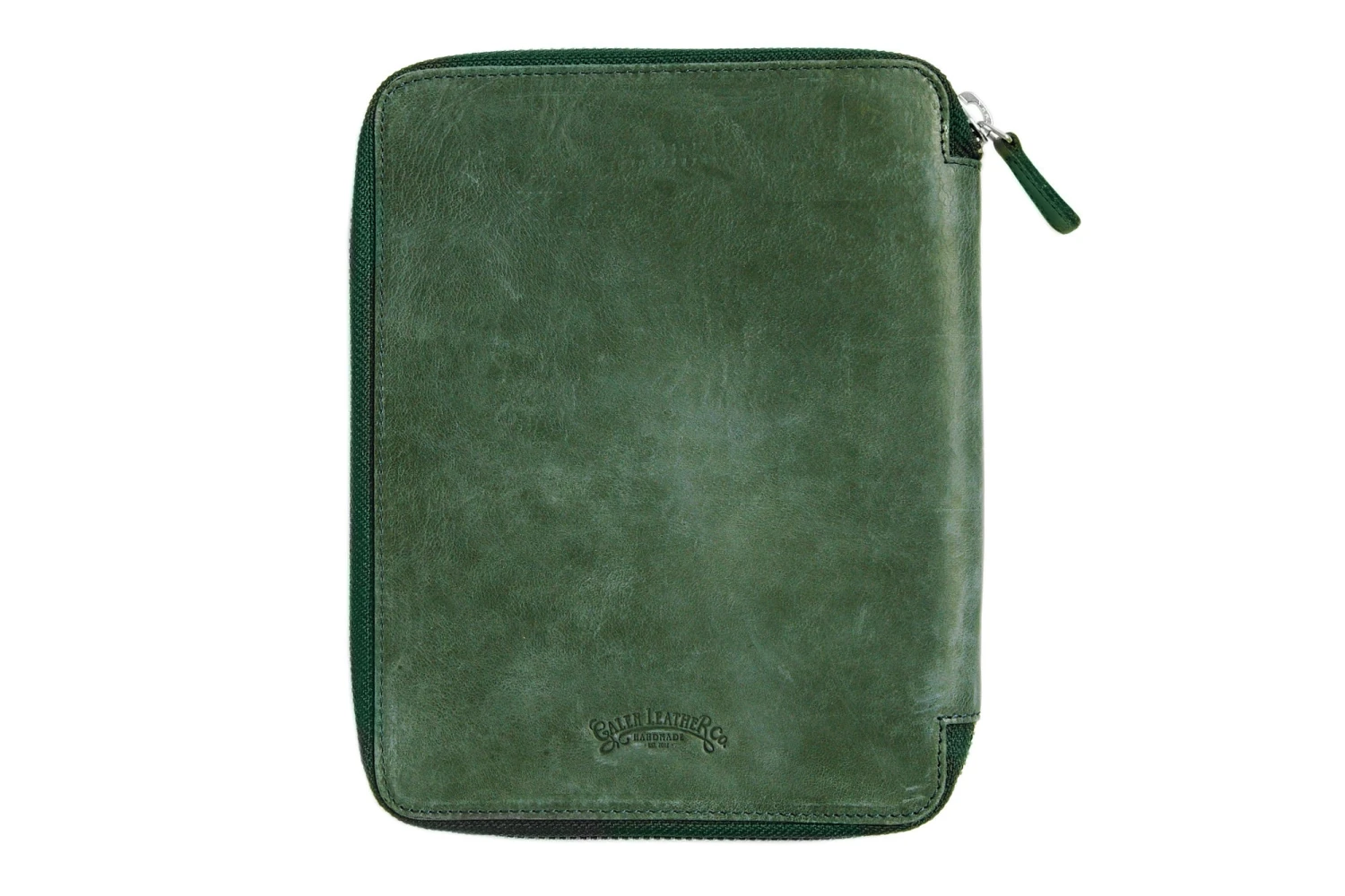 Galen Leather Zippered A5 Notebook Folio - Crazy Horse Forest Green 3 Galen Leather Zippered A5 Notebook Folio - Crazy Horse Forest Green - Image 3