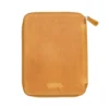 Galen Leather Zippered A5 Notebook Folio - Crazy Horse Honey Ochre