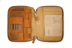 Galen Leather Zippered A5 Notebook Folio - Crazy Horse Brown -Office Supplies Shop GalenLeather NotebookFolio A5 CrazyHorseBrown 12