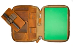 Galen Leather Zippered A5 Notebook Folio - Crazy Horse Brown -Office Supplies Shop GalenLeather NotebookFolio A5 CrazyHorseBrown 13