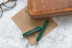 Galen Leather Zippered A5 Notebook Folio - Crazy Horse Brown -Office Supplies Shop GalenLeather NotebookFolio A5 CrazyHorseBrown 5