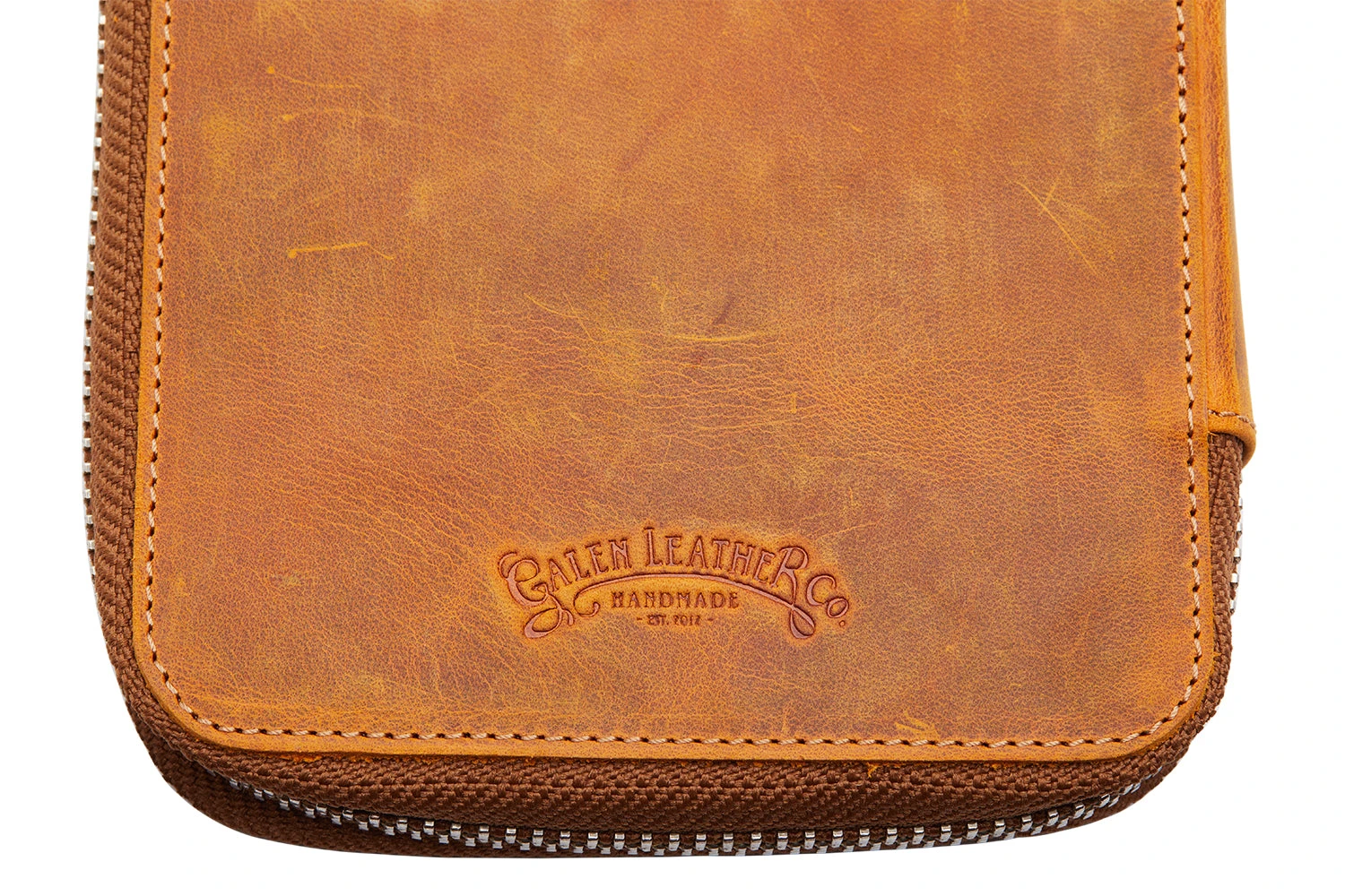 Galen Leather Zippered 10 Slot Pen Case - Crazy Horse Brown 5 Galen Leather Zippered 10 Slot Pen Case - Crazy Horse Brown - Image 5