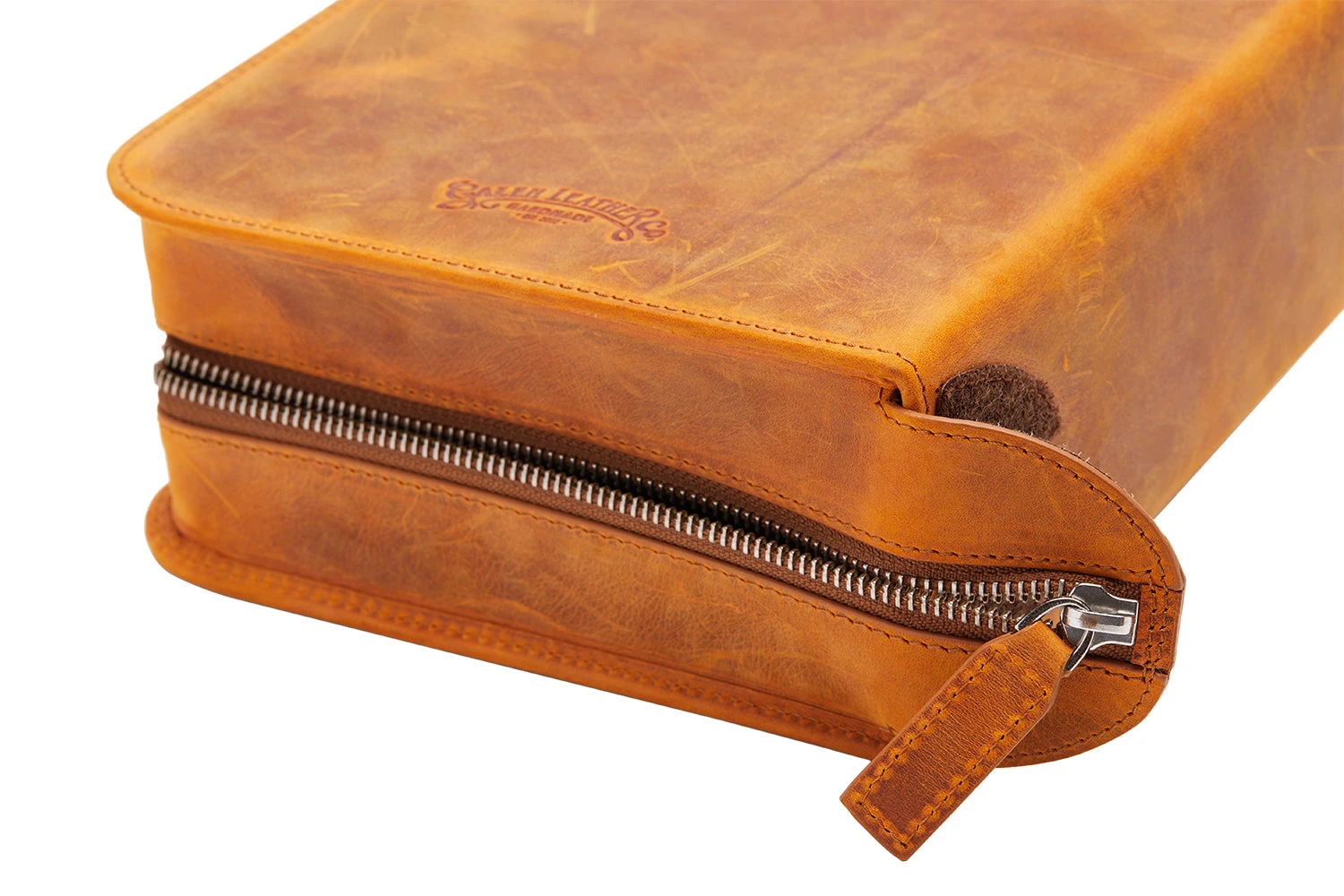 Galen Leather Zippered 40 Slot Pen Case - Crazy Horse Brown 4 Galen Leather Zippered 40 Slot Pen Case - Crazy Horse Brown - Image 4