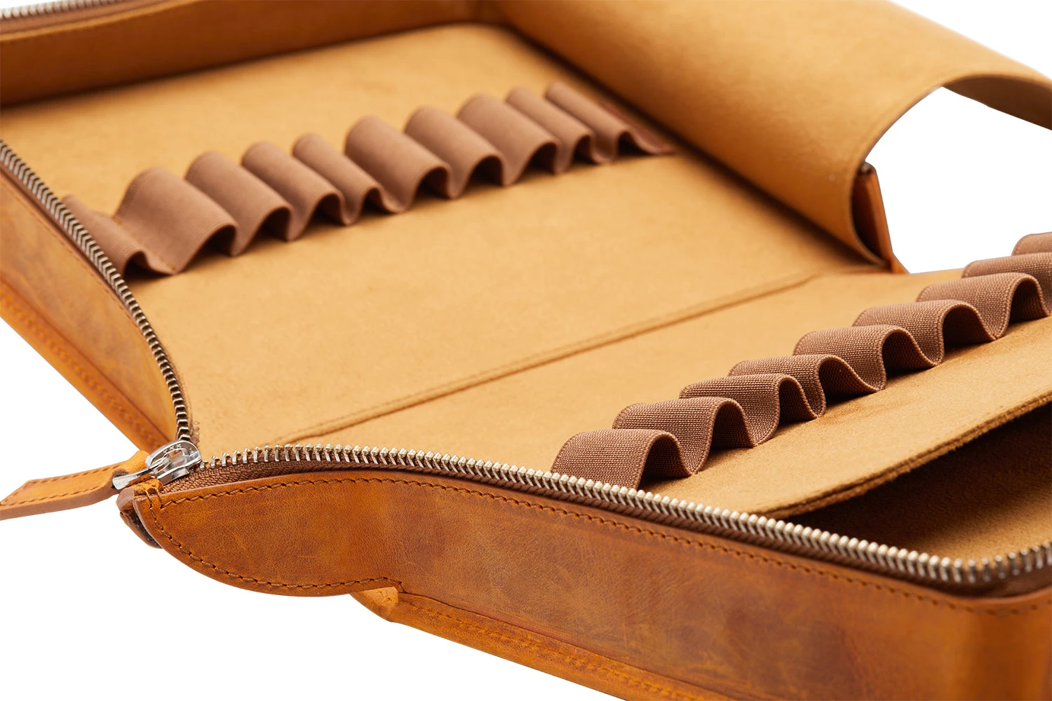 Galen Leather Zippered 40 Slot Pen Case - Crazy Horse Brown 5 Galen Leather Zippered 40 Slot Pen Case - Crazy Horse Brown - Image 5