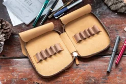 Galen Leather Zippered 10 Slot Pen Case - Crazy Horse Brown 15 Galen Leather Zippered 10 Slot Pen Case - Crazy Horse Brown -Office Supplies Shop GalenLeather PenCase10 CrazyHorseBrown 2
