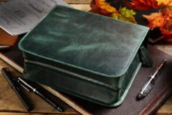 Galen Leather Zippered 40 Slot Pen Case - Crazy Horse Forest Green 17 Galen Leather Zippered 40 Slot Pen Case - Crazy Horse Forest Green -Office Supplies Shop GalenLeather Zippered40SlotPenCase CrazyHorse ForestGreen 1