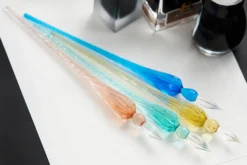 Herbin Round Glass Dip Pen - Amber 11 Herbin Round Glass Dip Pen - Amber -Office Supplies Shop Herbin RoundGlassDipPen Coral NavyBlue Sand Turquoise 2