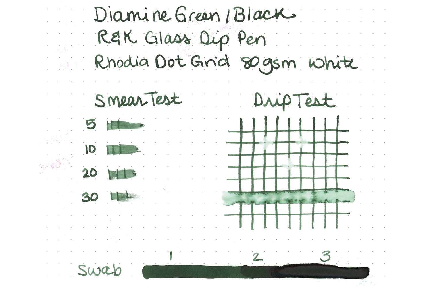 Diamine Green/Black - 30ml Bottled Ink 2 Diamine Green/Black - 30ml Bottled Ink - Image 2