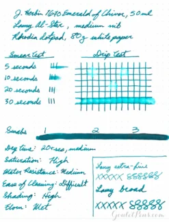 Jacques Herbin 1670 Emerald Of Chivor - 50ml Bottled Ink 26 Jacques Herbin 1670 Emerald Of Chivor - 50ml Bottled Ink -Office Supplies Shop InkReview JHerbin EmeraldofChivor 3