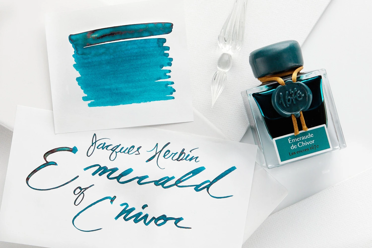 Jacques Herbin 1670 Emerald Of Chivor - 50ml Bottled Ink 5 Jacques Herbin 1670 Emerald Of Chivor - 50ml Bottled Ink - Image 5
