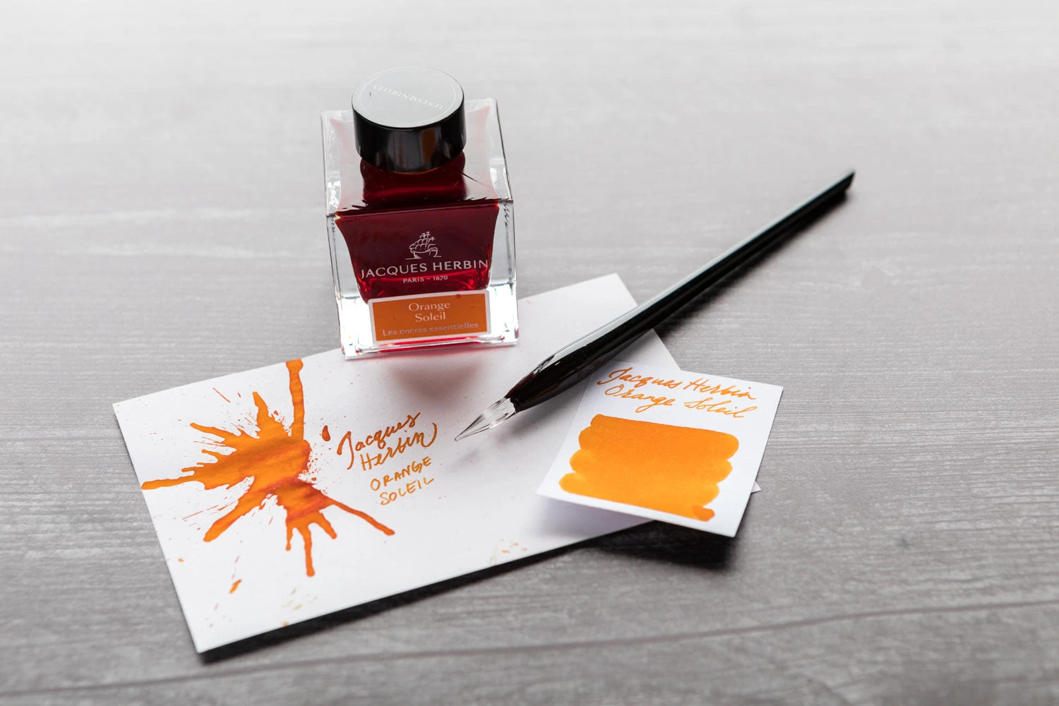 Jacques Herbin Orange Soleil - 50ml Bottled Ink 2 Jacques Herbin Orange Soleil - 50ml Bottled Ink - Image 2