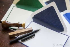 Original Crown Mill Bicolor Note Card Correspondence Set - Cream/Navy -Office Supplies Shop OriginalCrownMill BiColor NoteCard Set 4