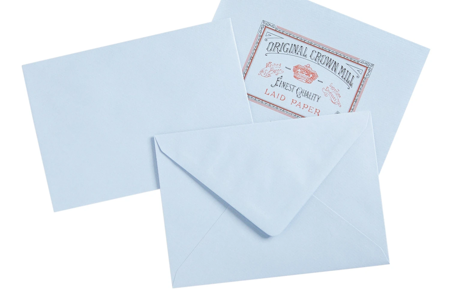 Original Crown Mill Classic Laid Small Envelopes - Light Blue 2 Original Crown Mill Classic Laid Small Envelopes - Light Blue - Image 2