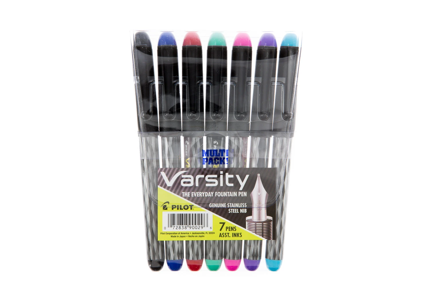 Pilot Varsity Fountain Pen - Assorted 7-Pack, Medium 1 Pilot Varsity Fountain Pen - Assorted 7-Pack, Medium