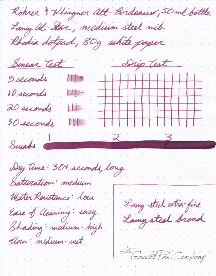 Rohrer & Klingner Alt-Bordeaux - 50ml Bottled Ink 2 Rohrer & Klingner Alt-Bordeaux - 50ml Bottled Ink - Image 2