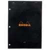 Rhodia No. 18 A4 Notepad - Black, Lined With 3-Hole Punch