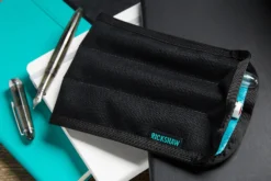 Rickshaw Bagworks 3 Pen Long Coozy - Black/Peacock -Office Supplies Shop Rickshaw 3PenSleeve BlkPeacock 1