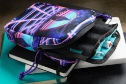 Rickshaw Bagworks 3 Pen Long Coozy - Black/Peacock -Office Supplies Shop Rickshaw 3PenSleeve BlkPeacock 4