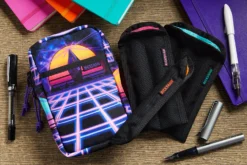 Rickshaw Bagworks 2 Pen Long Coozy - Black/Pink -Office Supplies Shop Rickshaw CoozyCase Synthscape PenSleeves BlkOrangePinkPeacock 1