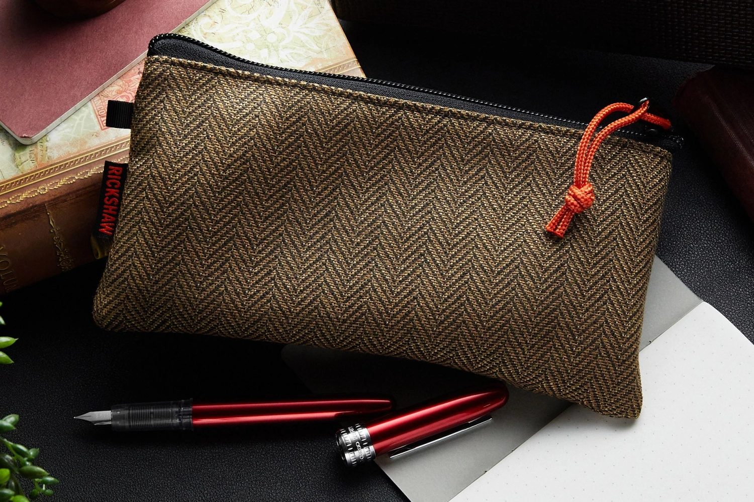 Rickshaw Bagworks Plush Pen/Gadget Pouch - Stout Brown/Mandarin 2 Rickshaw Bagworks Plush Pen/Gadget Pouch - Stout Brown/Mandarin - Image 2