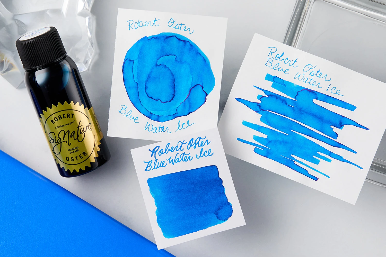 Robert Oster Blue Water Ice - 50ml Bottled Ink 2 Robert Oster Blue Water Ice - 50ml Bottled Ink - Image 2