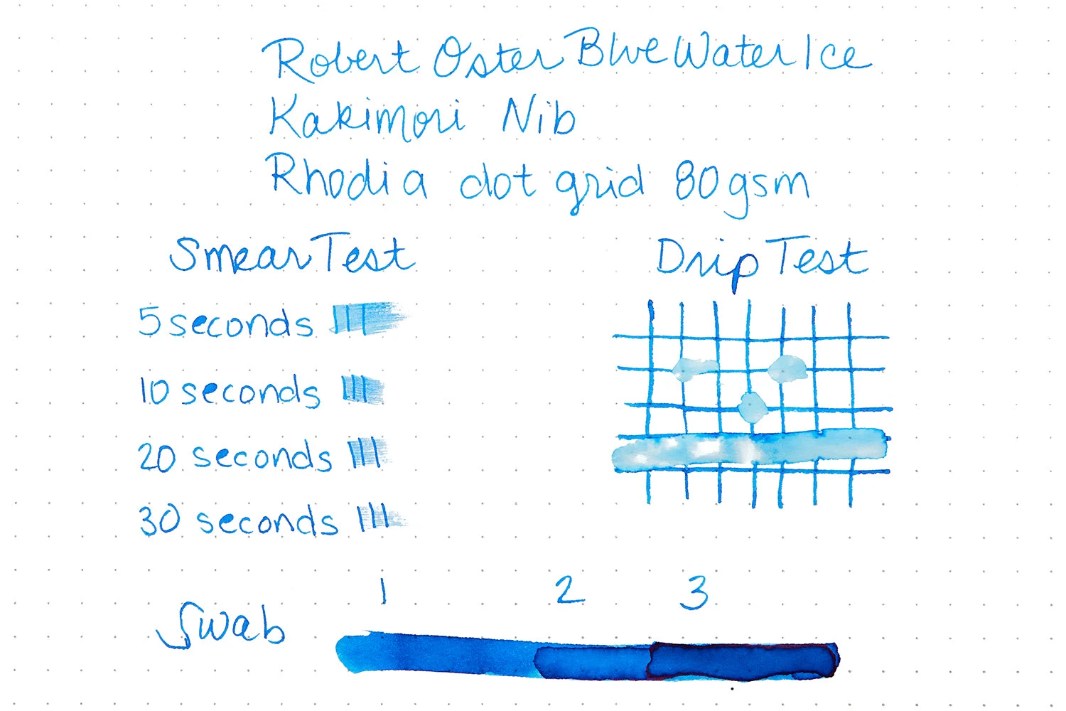 Robert Oster Blue Water Ice - 50ml Bottled Ink 10 Robert Oster Blue Water Ice - 50ml Bottled Ink - Image 10