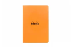 Rhodia Classic Side Staplebound A5 Notebook - Orange, Lined